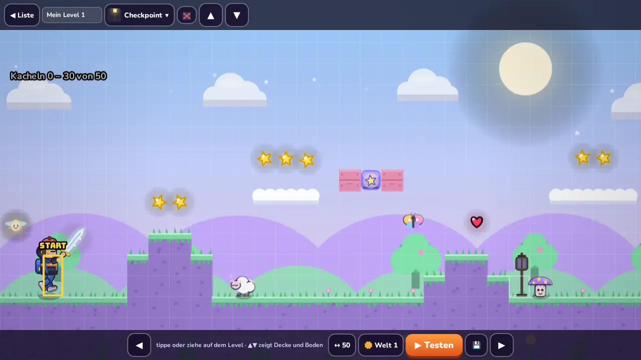 The Level Builder with tiles, things and enemies